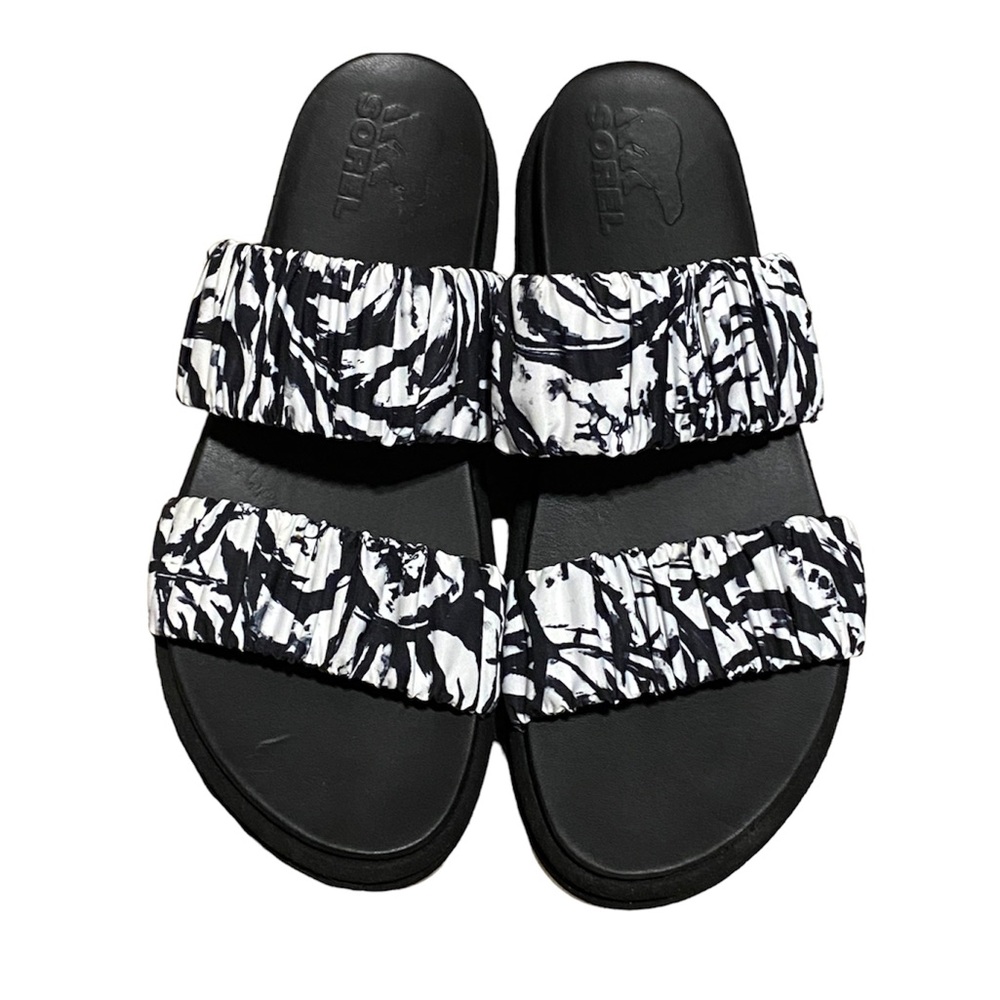 Sorel Black and White Women's Sandals